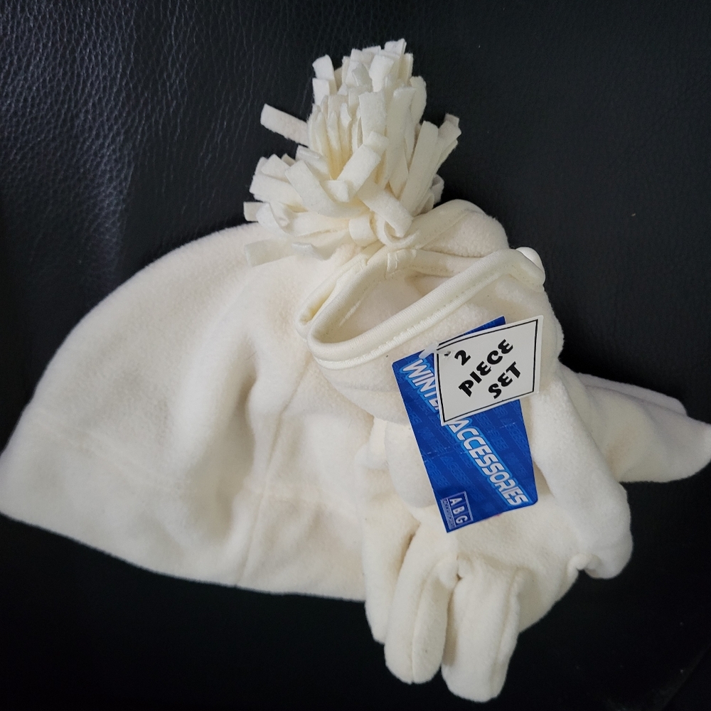 ABG Winter Accessories 2 Pc Set Hat With Marching Gloves Soft Comfy Fabric